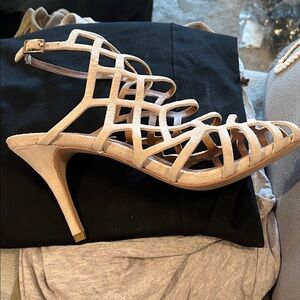 Women's Strappy Suede Dress Sandal - Beige